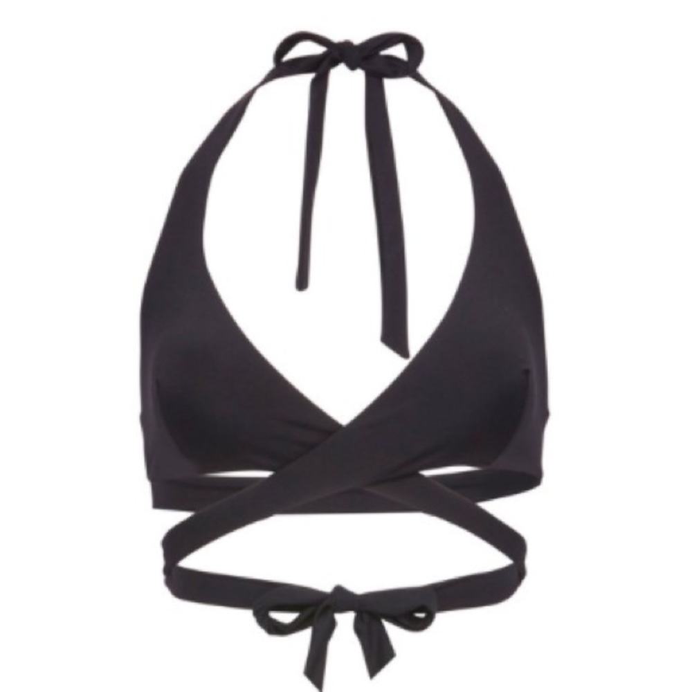 Black KORE SWIM Pandora Wrap Bikini Top